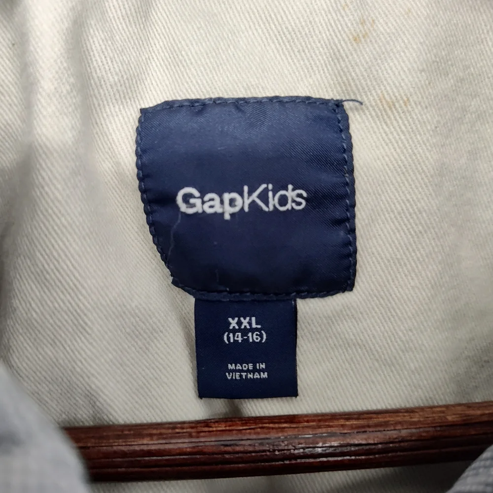 GAP Kids Blue/White 100% Cotton Jacket Size XXL, 14-16